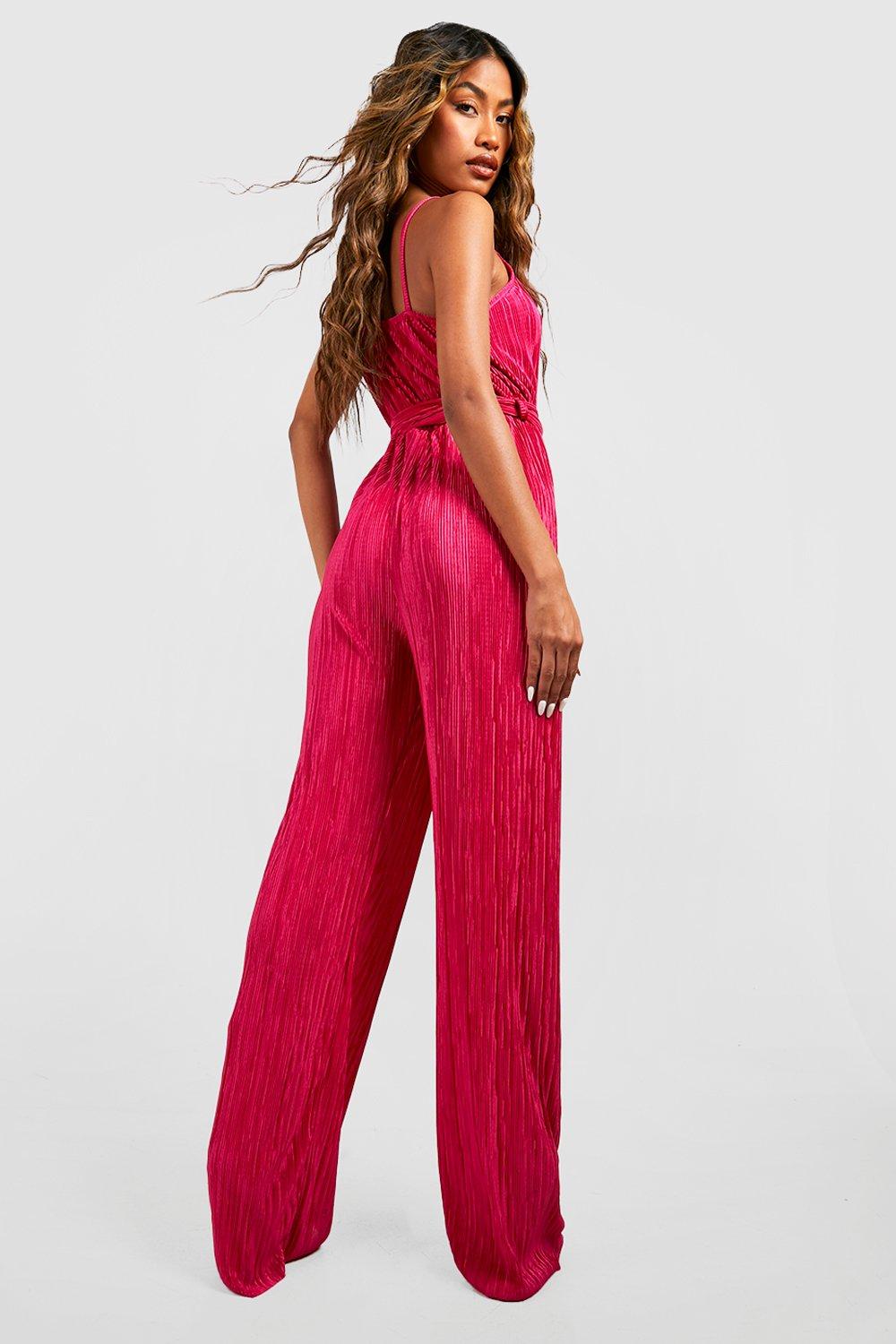 Pink velvet hot sale jumpsuit